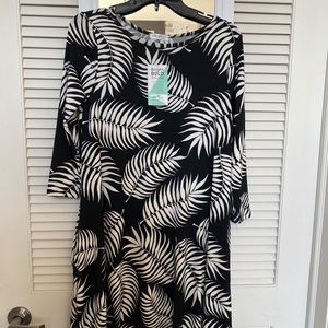 Black and White Palms Dress